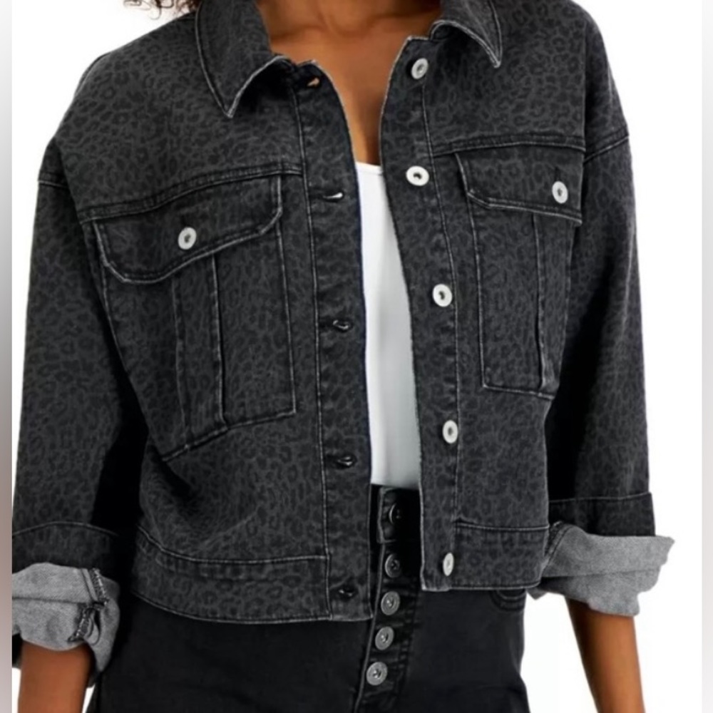 NWT NIP INC CHEETAH PRINT CROPPED DENIM BROWN&BLACK